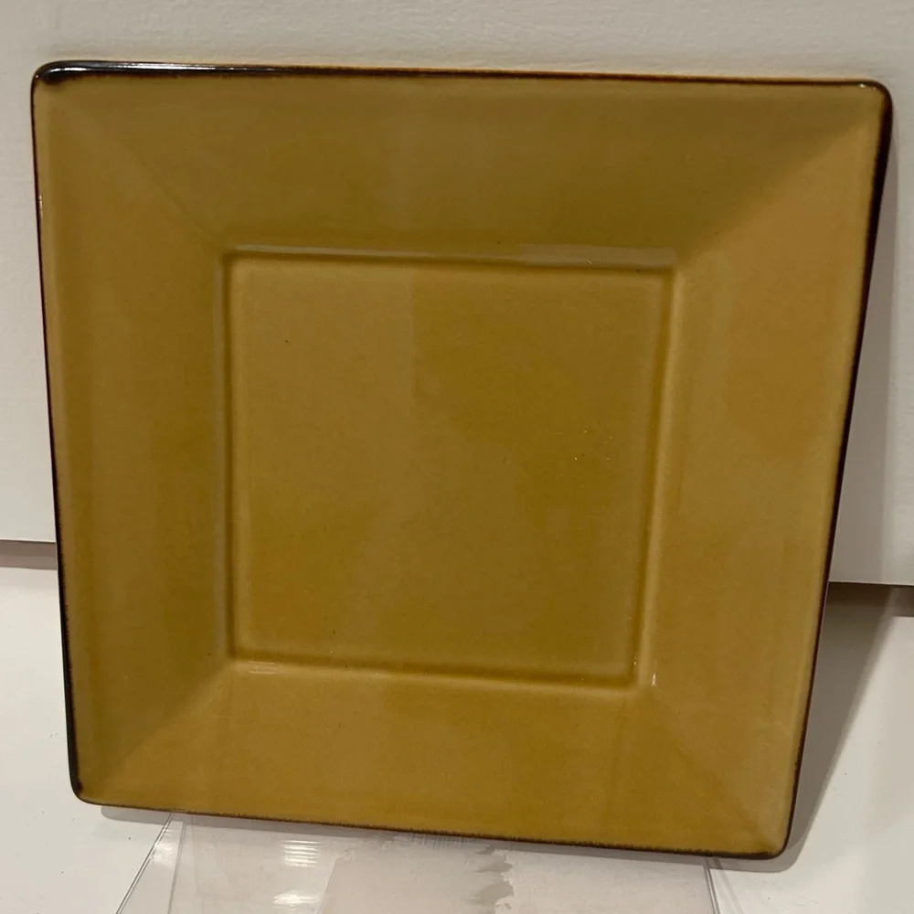 2 Pottery Barn Asian Square Plates 8”